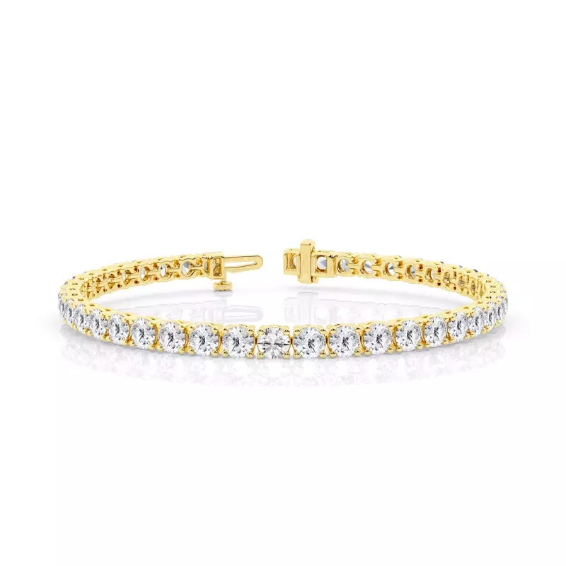 14K Yellow Gold Four-Prong Diamond Tennis Bracelet (8 ct tw)